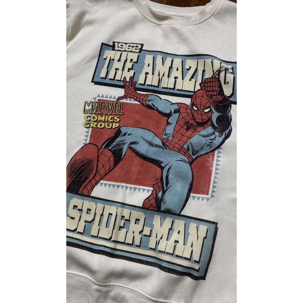 Marvel Spider-Man Crewneck Sweatshirt Graphic Print Comic Book Cover Size Large